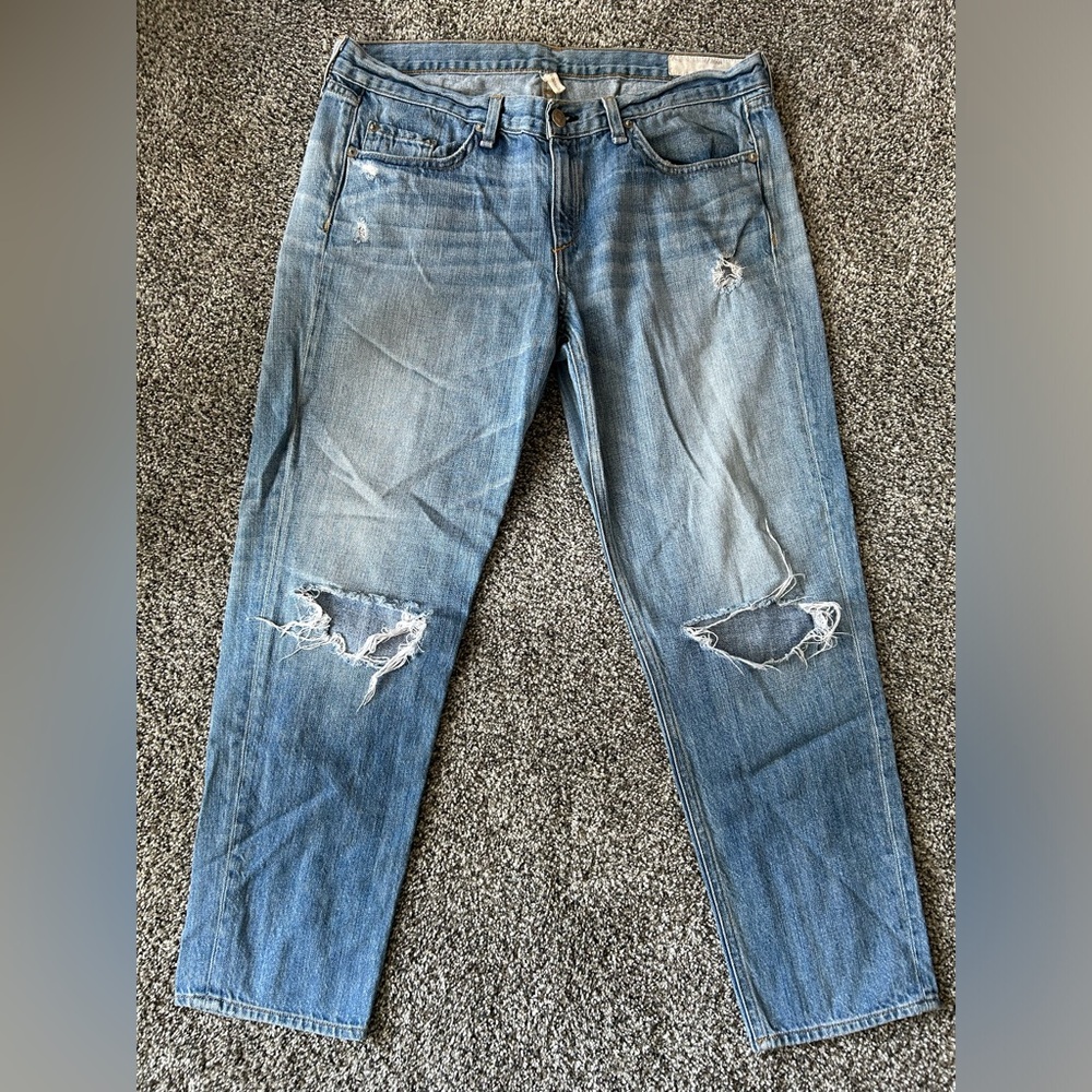 Distressed Blue Jeans